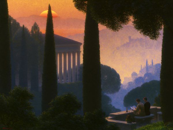 Sun behind the hill: a Renaissance oil painting in the world Ocelli lives in.