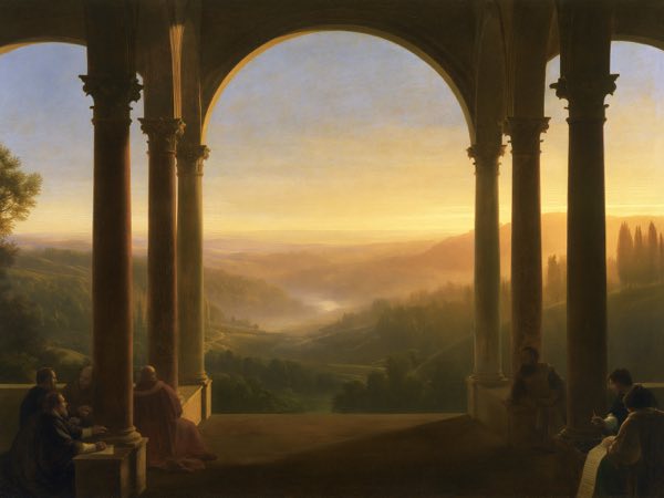 Open loggia: a Renaissance oil painting in the world Ocelli lives in.
